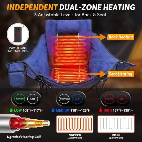 Suteck Heated Rocking Camping Chair, Fully Thick Padded Rocker Camp Chairs in Saudi Arabia