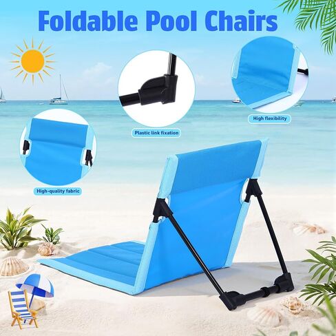 Novabright 2 Pcs Poolside Chairs for Edge of Pool Foldable Beach Chairs in Kuwait