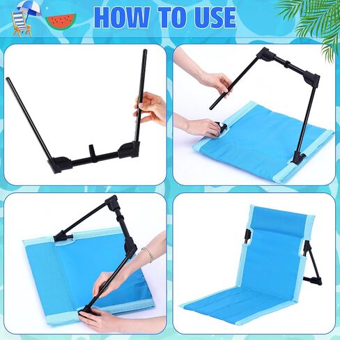 Novabright 2 Pcs Poolside Chairs for Edge of Pool Foldable Beach Chairs in Kuwait