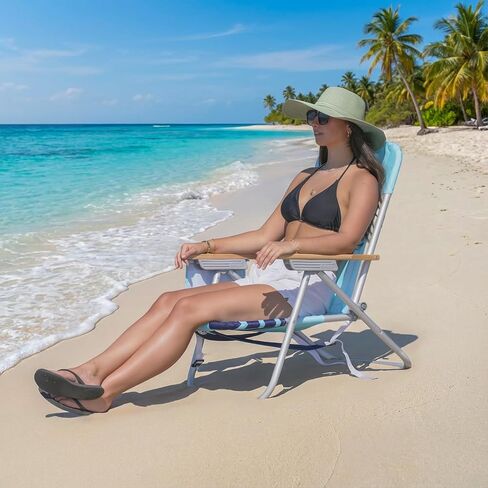 Rio Brands Life is Good 4-Position Backpack Aluminum Beach Chair with Pillow and Cup Holder in Kuwait