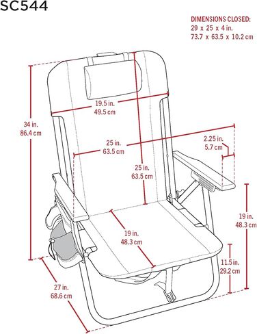 Rio Brands Life is Good 4-Position Backpack Aluminum Beach Chair with Pillow and Cup Holder in Kuwait