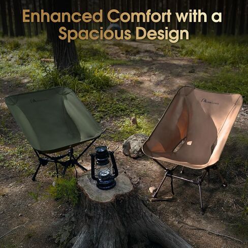 MOON LENCE Portable Camping Chair Plus, Larger & Roomier, Compact and Lightweight, Folding Chair for Backpacking Hiking Beach, Ultralight Camp Chair 330Lbs Capacity in Kuwait