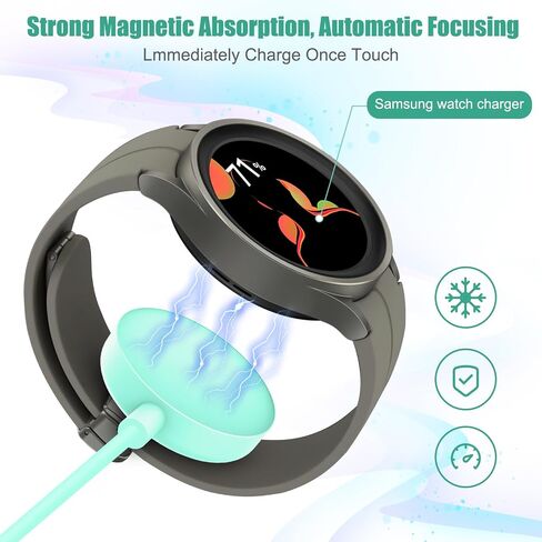 2 in 1 for Samsung Watch Charger, 25W USB C Fast Charger Compatible with Galaxy Watch 8/8 Classic/Ultra/7/6/6 Classic/5 Pro/5/4/4 classic/3/Active2/FE,Galaxy S25/S24/S23/Note/Z Fold,for iPhone 16/15 in Kuwait
