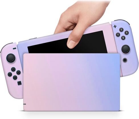 ZOOMHITSKINS Skin Compatible with Switch, Turquoise Lavender Ombre Pastel Gradient Design, Durable 3M Vinyl Decal Wrap, Precision Fit, Bubble-Free, Made in USA in Kuwait