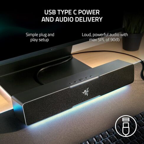 Razer Leviathan V2 X: PC Soundbar with Full-Range Drivers , USB Type C Power and Audio Delivery, Bluetooth 5.0 (Renewed) in Kuwait