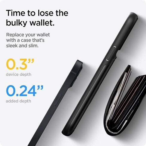 Spigen Slim Armor CS Case Compatible with iPhone 13 Card Slot - Black in Kuwait