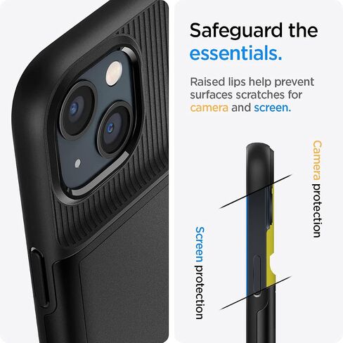 Spigen Slim Armor CS Case Compatible with iPhone 13 Card Slot - Black in Kuwait