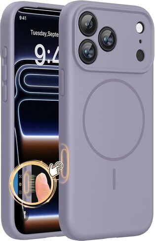 Miracase Silicone & Magnetic for iPhone 17 Pro Max Case, Lavender Gray in Kuwait