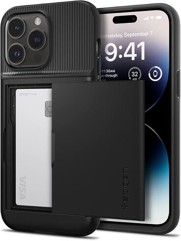 Spigen Slim Armor CS Designed for iPhone 14 Pro Case (2022) [Military-Grade Protection] - Black in Kuwait