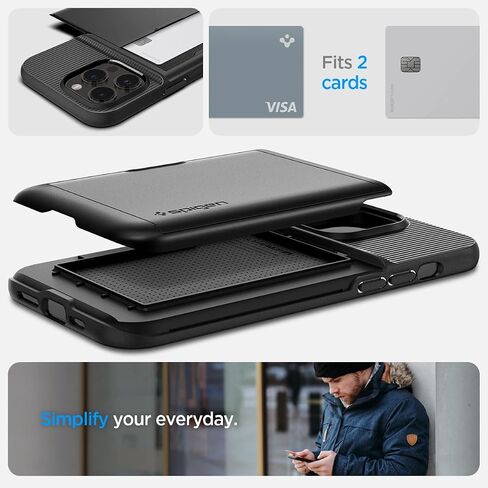 Spigen Slim Armor CS Designed for iPhone 14 Pro Case (2022) [Military-Grade Protection] - Black in Kuwait