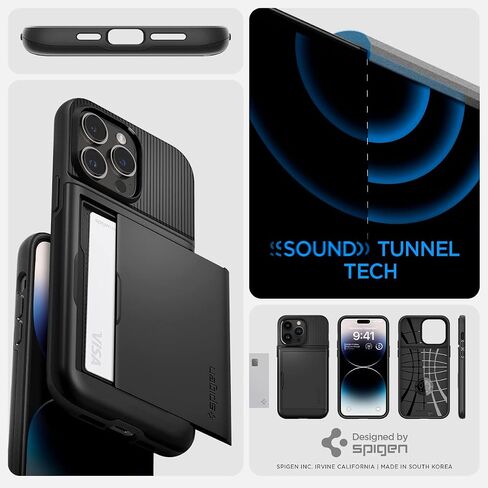 Spigen Slim Armor CS Designed for iPhone 14 Pro Case (2022) [Military-Grade Protection] - Black in Kuwait