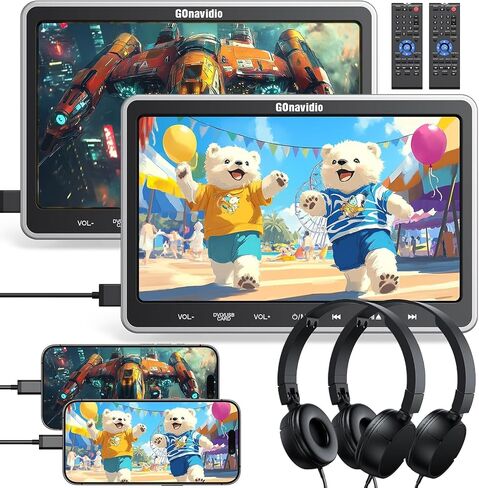 GOnavidio 10.1" Dual Car DVD Player with HDMI Input Auto Suction Disc in Kuwait