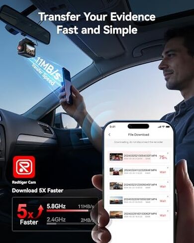 REDTIGER ZoomPix1 & OBD, Dash Cam Front and Rear, Telephoto+Wide Front Lenses for 100ft Plate Recognition, 4X Zoom, Dual STARVIS 2, 2K+1080P Recording, HDR Night Vision, 5.8GHz WiFi, Voice Control in Kuwait