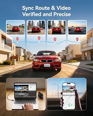 REDTIGER ZoomPix1 & OBD, Dash Cam Front and Rear, Telephoto+Wide Front Lenses for 100ft Plate Recognition, 4X Zoom, Dual STARVIS 2, 2K+1080P Recording, HDR Night Vision, 5.8GHz WiFi, Voice Control in Kuwait