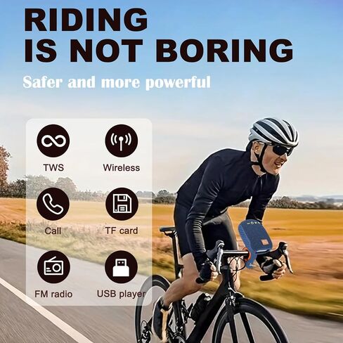 T&G Motorcycle Speaker Bluetooth Wireless, Portable Ebike Speaker with Handlebar Mount, IPX5 Waterproof, Mini Loud Speaker for Bike & MTB, Gifts, Motorcycle Accessories in Kuwait