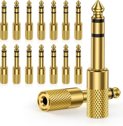 16-Pack 1/4'' to 1/8''(6.35 Male to 3.5 Female) Guitar Audio Jack Adapter in Kuwait