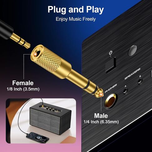 16-Pack 1/4'' to 1/8''(6.35 Male to 3.5 Female) Guitar Audio Jack Adapter in Kuwait