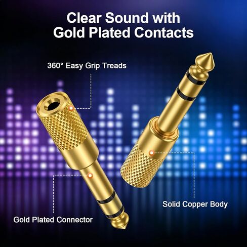 16-Pack 1/4'' to 1/8''(6.35 Male to 3.5 Female) Guitar Audio Jack Adapter in Kuwait