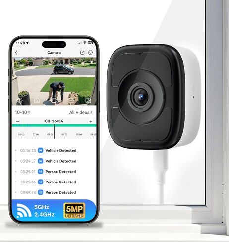 LongPlus 5MP 3K Safeview Window Security Camera, WiFi6 Indoor Window Camera in Kuwait