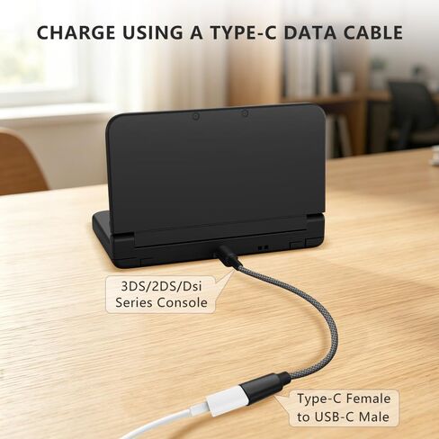 2 Pack USB C Charging Cable Adapter for 3DS/3DS XL/3DS LL/2DS/DSi/DSi XL/2DS XL/New 2DS LL in Saudi Arabia