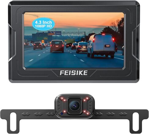 Magnetic Solar Wireless Backup Camerafor Truck, 5 Inch No-Drill Installation RV Backup Camera, 1080P Rear View Camera 150° Wide Angle, 24hrs Battery Life, 2.4GHz Signal, Night Vision, RVs, Trailers in Kuwait