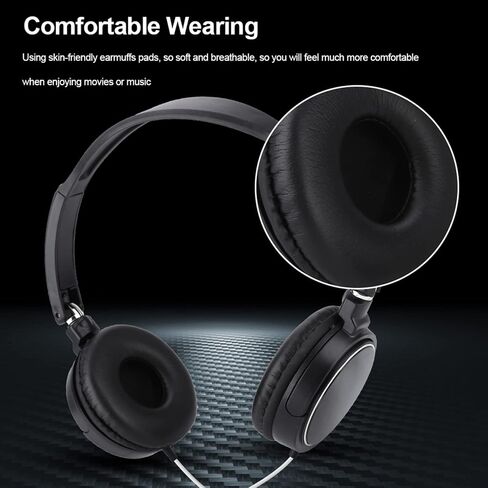 Foldable Head Mounted Headphone Mini Wired Headset Hands Compact Stereo HiFi Music Headset Support Rotatable Ear Cup Adjustable Headband Support TF Card in Kuwait