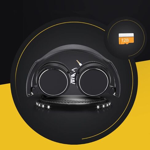 Foldable Head Mounted Headphone Mini Wired Headset Hands Compact Stereo HiFi Music Headset Support Rotatable Ear Cup Adjustable Headband Support TF Card in Kuwait