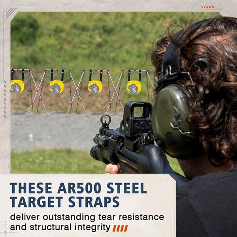 Silipull 2 Pack AR500 Steel Target Hanging Strap Kit, 39 Inch Reinforced Rubber Straps, Shooting Target Hangers for Range Practice and Outdoor Use in Kuwait