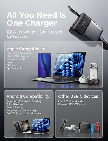 LISEN 136W Retractable Fast Car Charger, Laptop 100W Retractable Cable in Kuwait