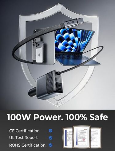 LISEN 136W Retractable Fast Car Charger, Laptop 100W Retractable Cable in Kuwait