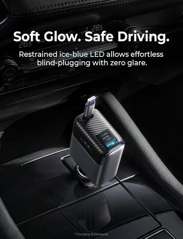 LISEN 136W Retractable Fast Car Charger, Laptop 100W Retractable Cable in Kuwait