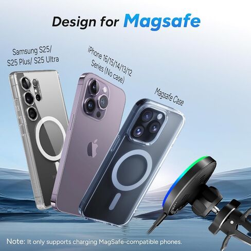 Lecork for Magsafe Car Mount Charger, 15W Air Vent Magnetic Wireles Car Mount Charger for iPhone 16 Pro Max Accessories, Car Phone Holder for iPhone 17 16 15 14 13 12 in Kuwait
