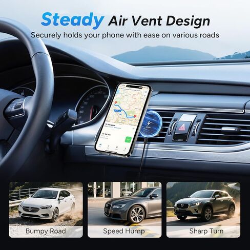 Lecork for Magsafe Car Mount Charger, 15W Air Vent Magnetic Wireles Car Mount Charger for iPhone 16 Pro Max Accessories, Car Phone Holder for iPhone 17 16 15 14 13 12 in Kuwait
