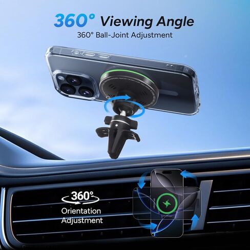 Lecork for Magsafe Car Mount Charger, 15W Air Vent Magnetic Wireles Car Mount Charger for iPhone 16 Pro Max Accessories, Car Phone Holder for iPhone 17 16 15 14 13 12 in Kuwait