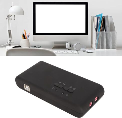 USB Sound Card 7.1 Channel Stereo Dual Microphone Input 48KHz Sampling External Sound Card for PC Laptop in Kuwait