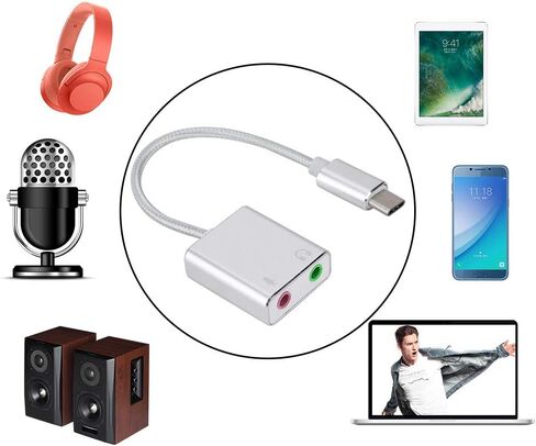Type C Aluminum Alloy Sound Card with Microphone Input and Headphone Output for in Kuwait