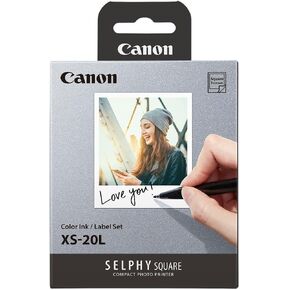 Color Ink and Label Set for Canon SELPHY SQUARE QX10 XS-20L in Kuwait