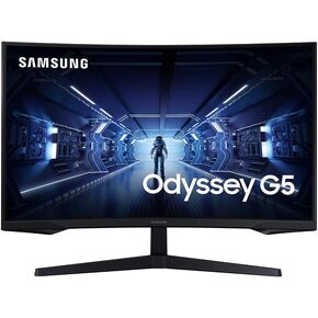Samsung 32" Odyssey G5 Gaming Monitor, WQHD (2560x1440), 144Hz, Curved, 1ms, HDMI, Display Port, AMD FreeSync Premium, HDR10, LC32G55TQWNXZA, Black in Kuwait
