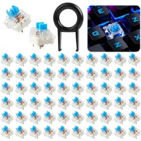 61Pcs Clickers for 3D Prints,Mechanical Keyboard Keycaps Set with Remover Tool,Blue Switches,DIY Accessories,Applicable for Blue Switch Mechanical Keyboard,Ideal for Typists & Keyboard Enthusiasts in Kuwait