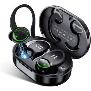 for Samsung Galaxy S23 S4 S25+ Ultra Bluetooth 5.3 Headphones 3D Stereo with Earhook, 40H Touch Control Over Ear Headphones, IP7 Waterproof Earphones Built-in Mic for Running Workout Sport in Kuwait