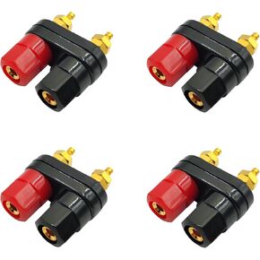 Speaker Terminals Connectors 2-Way 4MM Banana Plug Jack Female Socket Terminal Speaker Binding Post Audio Adapter Gold Plated 2pcs in Kuwait