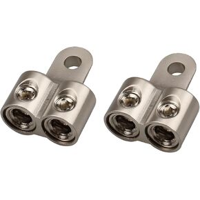 ZOOKOTO 2PCS Classic Dual 2/0 Gauge Inputs to 5/16-Inch Ring Terminal Reducer Silver in Kuwait