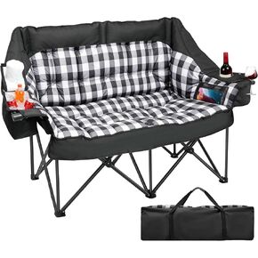 Suteck Padded Double Camping Chair Loveseat Couch with 2 in 1 Pockets in Saudi Arabia