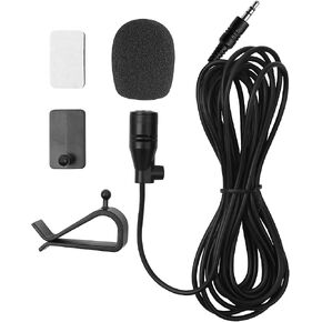 Car Microphone 3.5mm TRS External Mic for Bluetooth Car Stereo, Hands-Free Microphone for Android Head Unit, GPS Radio & DVD Player, Plug and Play with 3M Cable, Clip & Adhesive Mount in Saudi Arabia