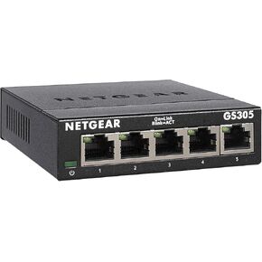 Netgear GS305-100PAS 5-Port Gigabit Ethernet Unmanaged Switch, Desktop, Internet Splitter, Sturdy Metal, Fanless, Plug-and-Play (GS305) in Kuwait