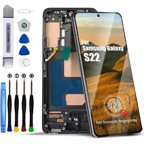 for Samsung Galaxy S22 LCD Screen Replacement Touch Digitizer Display Assembly with Frame for Samsung Galaxy SM-S901U SM-901U1 with Repair Parts Kits (Black, No Fingerprint)【US Version】 in Saudi Arabia