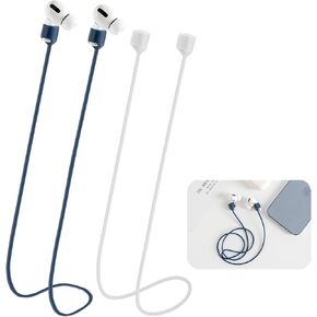 Magnetic Anti-Lost Straps for AirPods,2 Pack Ultra Strong Magnetic AirPods Strap Anti-Lost Neck Rope Cord,Soft Silicone Sports Lanyard Compatible with AirPods 1&2/ Pro /2nd/3rd（2 Pack White） in Saudi Arabia