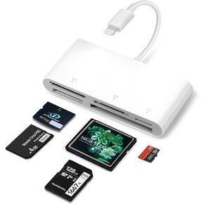 SD Card Reader for iPhone, 5-in-1 Lightning to SD/XD/TF/CF/MS Card Reader in Kuwait