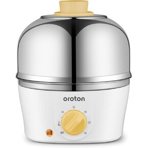 Oroton Hard Boiled Egg Cooker, 9-Egg 304 Stainless Steel Egg Boiler,White in Saudi Arabia
