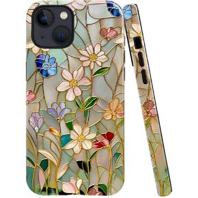 Case Compatible with iPhone 13 Pro Max,Fall Prevention Bright Hybrid 2-Layer Hard Shell Phone Case for Girls Boys,Purple Lotus Floral in Saudi Arabia